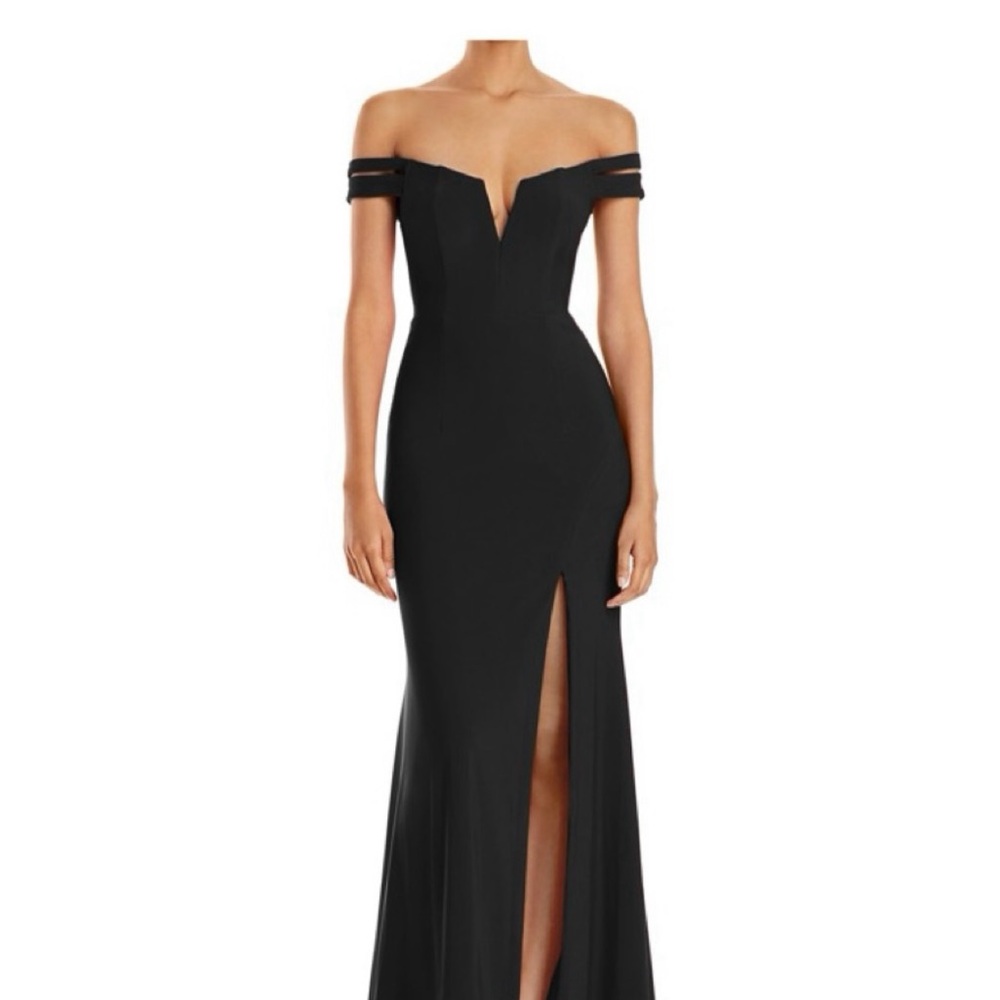Aqua Black Off-Shoulder Dress, Size 0